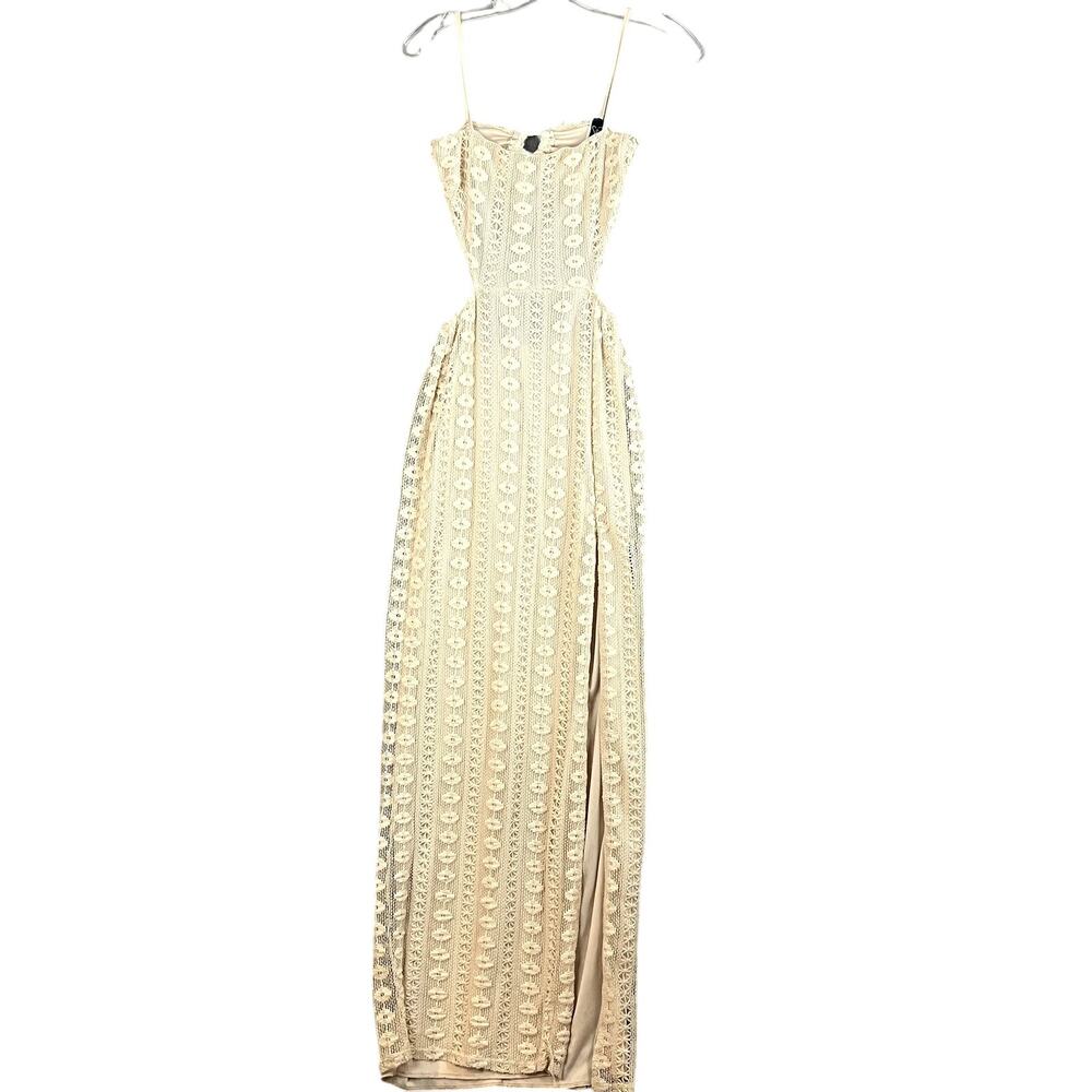 Windsor Crochet Maxi Dress Womens S Beige Cutout Beachy Resort